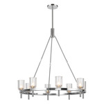 Lucian Round Chandelier - Polished Nickel / Clear