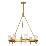 Lucian Round Chandelier - Vintage Brass / Alabaster