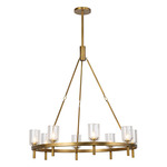 Lucian Round Chandelier - Vintage Brass / Clear