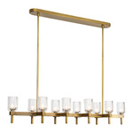 Lucian Linear Pendant - Vintage Brass / Clear
