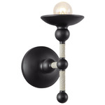 Nadine Wall Sconce - Matte Black / Natural