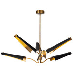 Osorio Chandelier - Vintage Brass / Matte Black