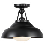 Palmetto Semi Flush Ceiling Light - Urban Bronze / Glossy Opal