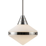 Willard Diamond Pendant - Polished Nickel / Matte Opal