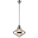 Willard Diamond Pendant - Polished Nickel / Clear Prismatic