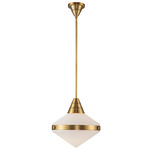 Willard Diamond Pendant - Vintage Brass / Matte Opal
