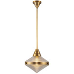 Willard Diamond Pendant - Vintage Brass / Clear Prismatic
