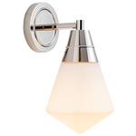 Willard Wall Sconce - Polished Nickel / Matte Opal