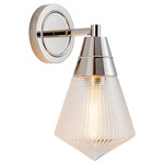 Willard Wall Sconce - Polished Nickel / Clear Prismatic