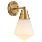 Willard Wall Sconce - Vintage Brass / Matte Opal