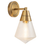 Willard Wall Sconce - Vintage Brass / Clear Prismatic