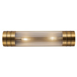 Willard Bathroom Vanity Light - Vintage Brass / Clear Prismatic