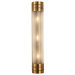 Willard Bathroom Vanity Light - Vintage Brass / Clear Prismatic