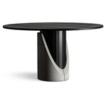 Sharp Round Dining Table - Black / Grey