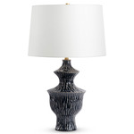 Crescent Table Lamp - Blue / Off White