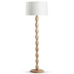 Manor Floor Lamp - Light Wood / White Linen