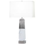 Naomi Table Lamp - Antique Silver / White