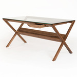 Covet Desk - Walnut / Clear