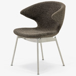Ella Dining Chair - Stainless Steel / Pepper Boucle