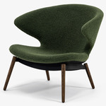 Ella Lounge Chair - Walnut / Moss Boucle