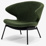 Ella Lounge Chair - Black / Moss Boucle