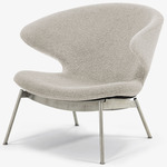 Ella Lounge Chair - Stainless Steel / Chalk Boucle