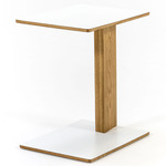 Overhang Rectangular Side Table - Natural Oak / White