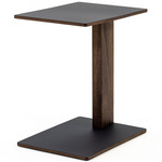 Overhang Rectangular Side Table - Walnut / Black