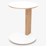 Overhang Round Side Table - Natural Oak / White
