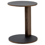 Overhang Round Side Table - Walnut / Black
