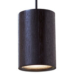 Solid Cylinder Pendant - Black / Black Stained Oak