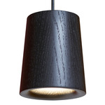 Solid Cone Pendant - Black / Black Stained Oak