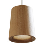 Solid Cone Pendant - White / Natural Oak