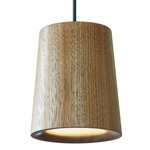 Solid Cone Pendant - White / Walnut