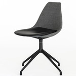 Ziba Chair - Black / Dark Grey Fabric / Black Leather