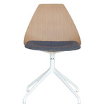 Ziba Chair - White / Oak Veneer / Dark Grey Fabric