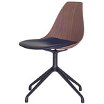 Ziba Chair - Black / Walnut Veneer / Black Leather