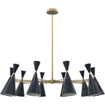 Monolith Chandelier - Natural Brass / Midnight