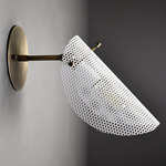 Petite Tulle Wall Sconce - Natural Brass / Stark White
