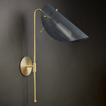Tulle Wall Sconce - Brushed Brass / Black