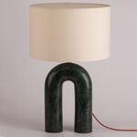 Arko Table Lamp - Green Marble / Ecru Cotton