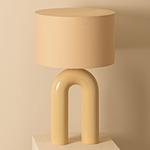 Arko Table Lamp - Oat Ceramic / Ecru Cotton