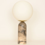 Atlas Table Lamp - Tobacco Alabaster / Opal