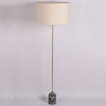 Baleto Drum Floor Lamp - Black Marble / Ecru Cotton