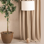 Baleto Drum Floor Lamp - Tobacco Alabaster / Ecru Cotton