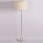 Baleto Drum Floor Lamp - White Alabaster / Ecru Cotton