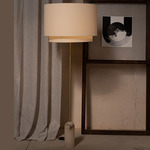 Duoblo Pendolo Floor Lamp - White Alabaster / Ecru Cotton