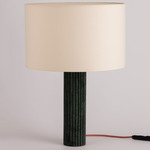 Fluta Table Lamp - Green Marble / Ecru Cotton