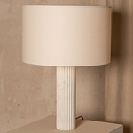 Fluta Table Lamp - White Marble / Ecru Cotton