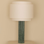 Fluta Table Lamp - Green Marble / Ecru Cotton